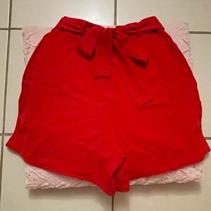 Zara Small Red High Waisted Stretch Pants